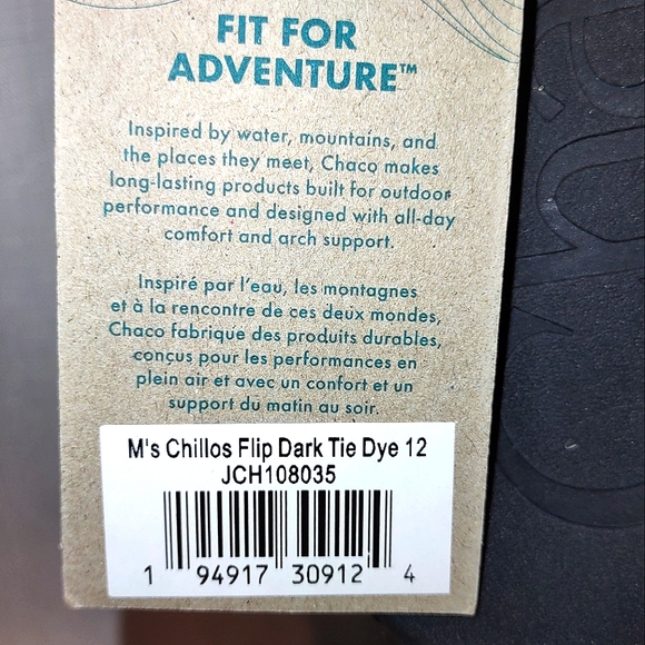 Chaco Men's Chillos Flip flop in Dark Tie dye - Picture 2 of 9